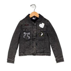 Little Marc Jacobs Girls Black Jean Bomber Jacket